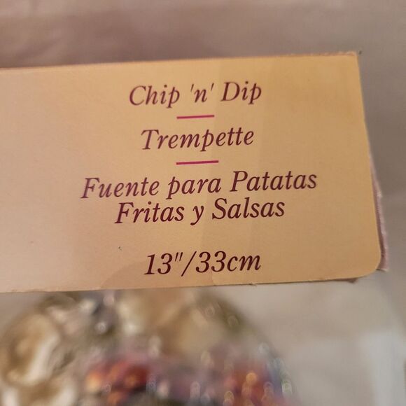 Rainbow Garden Chip N' Dip Tray Unique Indiana glass 13 inches pre-owned in box - Picture 5 of 5